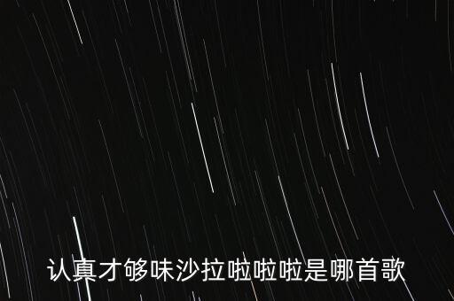 認真才夠味什么歌永和，認真才夠味沙拉啦啦啦是哪首歌