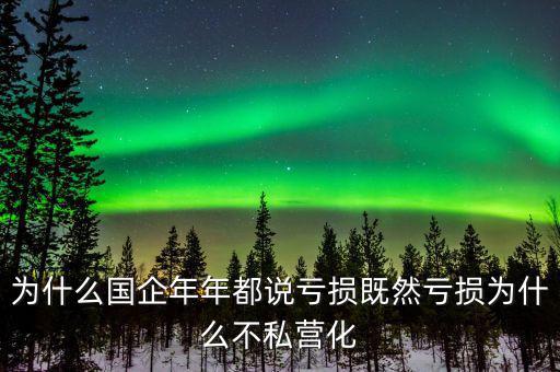 為什么壟斷性的國企年年喊虧損，為什么國企年年都說虧損既然虧損為什么不私營化