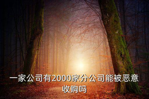 初靈信息為什么要并購(gòu)，一家公司有2000家分公司能被惡意收購(gòu)嗎