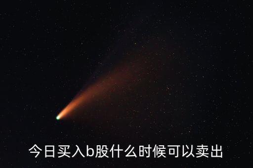 今日買(mǎi)入b股什么時(shí)候可以賣(mài)出