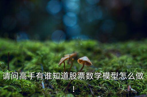 請問高手有誰知道股票數學模型怎么做!
