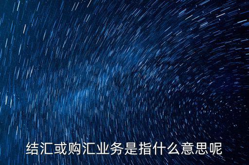 結(jié)匯購匯是什么意思，結(jié)匯或購匯業(yè)務(wù)是指什么意思呢