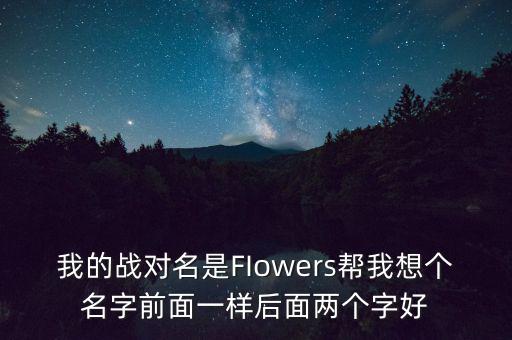 石油戰(zhàn)對的名字什么好，我的戰(zhàn)對名是FIowers幫我想個名字前面一樣后面兩個字好
