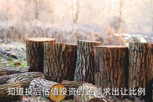 什么是投后估值，知道投后估值投資的金額求出讓比例