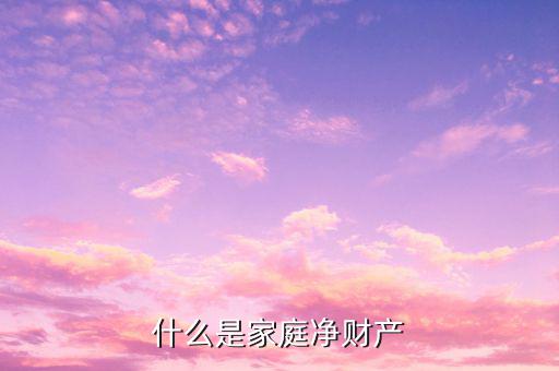 什么是家庭凈資產(chǎn)，什么是家庭凈財產(chǎn)