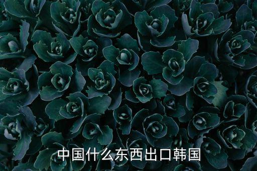 中國(guó)向韓國(guó)出口什么，中國(guó)都向韓國(guó)出口哪些呢