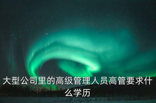 高管需要什么學(xué)歷，大型公司里的高級管理人員高管要求什么學(xué)歷