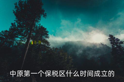 新泰保稅區(qū)什么時(shí)間投建，中原第一個(gè)保稅區(qū)什么時(shí)間成立的