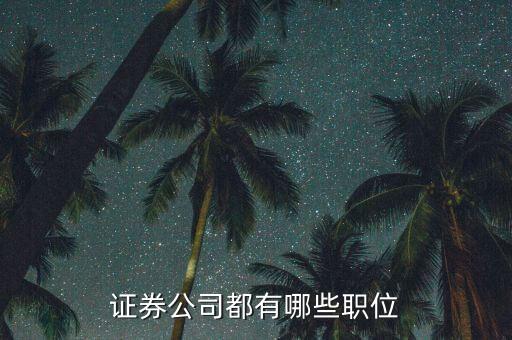 證券公司工會主席是什么職務(wù)，證券公司都有哪些職位 每個職位都是做什么的