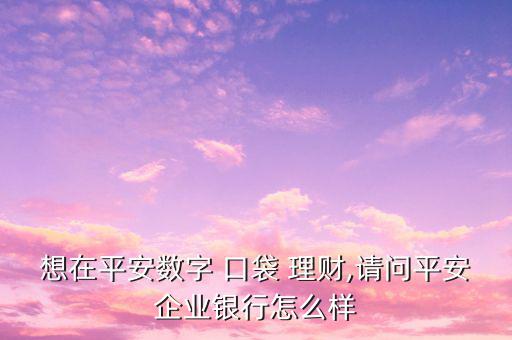口袋理財(cái)怎么樣,平安企業(yè)推出安平數(shù)碼口袋理財(cái)非?？煽?/></a></span><span id=