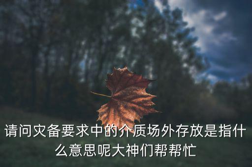 場(chǎng)外配置是什么意思，請(qǐng)問災(zāi)備要求中的介質(zhì)場(chǎng)外存放是指什么意思呢大神們幫幫忙