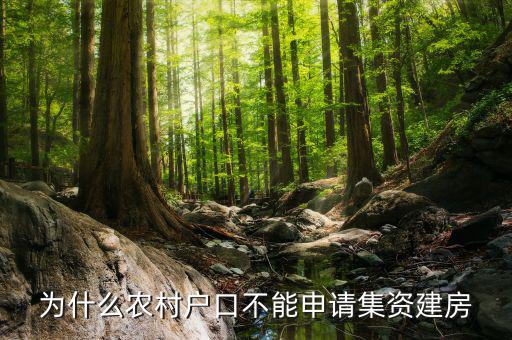 為什么現(xiàn)在不能集資，為什么農(nóng)村戶口不能申請集資建房