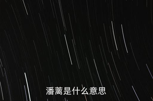 背蘺是什么意思，潘蘺是什么意思