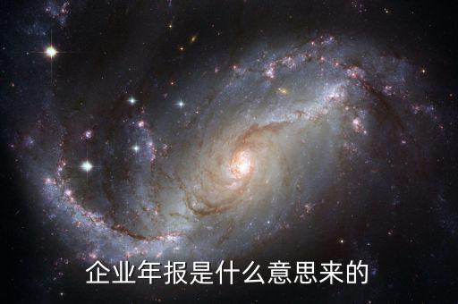 什么是企業(yè)年度報(bào)告，企業(yè)年報(bào)是什么意思來的