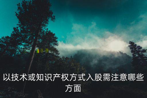 以技術(shù)入股什么都不會，以技術(shù)或知識產(chǎn)權(quán)方式入股需注意哪些方面