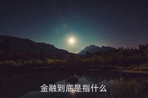 什么叫做金融，金融到底是指什么