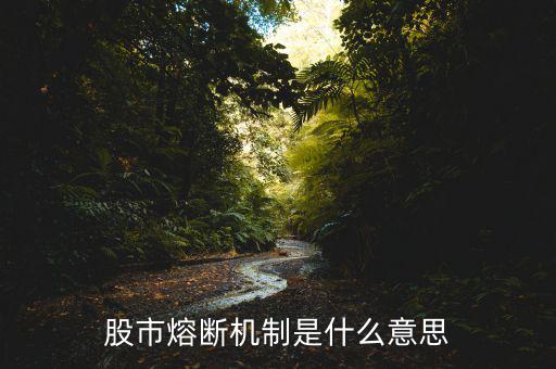 熔斷機制是什么意思，熔斷機制怎么理解啊