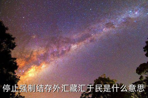 什么時(shí)候取消強(qiáng)制結(jié)匯，停止強(qiáng)制結(jié)存外匯藏匯于民是什么意思