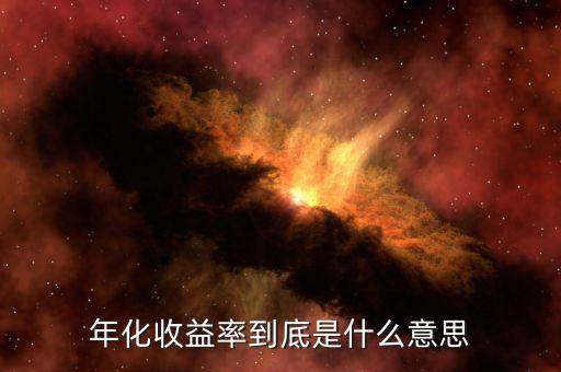 年化收益率是什么意思，年化收益率是什么意思