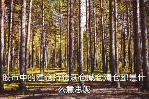 為什么減倉(cāng)，減倉(cāng)是什么意思什么是減倉(cāng)