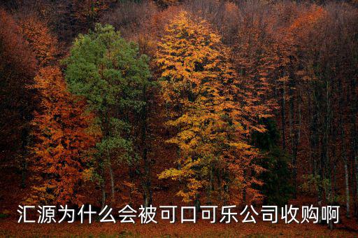 可口可樂公司為什么要收購匯源，為什么匯源會給可口可樂收購