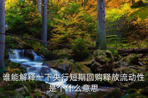 釋放流動(dòng)性什么意思，央票發(fā)行連續(xù)第二周暫停當(dāng)日央行也未進(jìn)行正回購(gòu)操作請(qǐng)問這是什