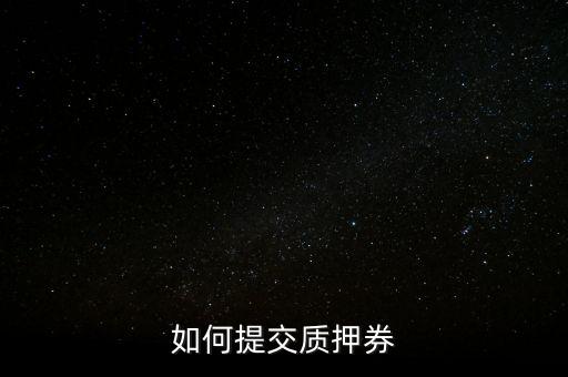 質(zhì)押券是什么，如何提交質(zhì)押券