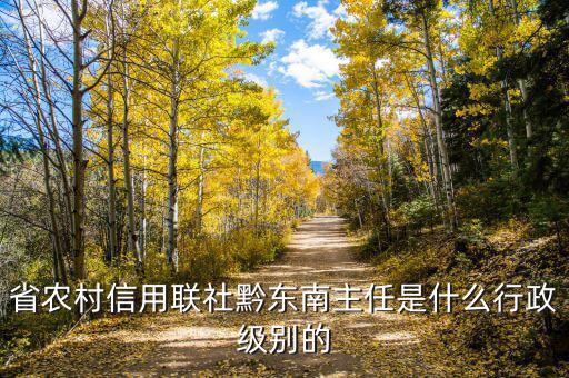 張有喜是什么級別，省農(nóng)村信用聯(lián)社黔東南主任是什么行政級別的