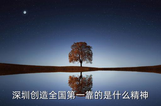 深圳精神是什么，深圳創(chuàng)造全國第一靠的是什么精神