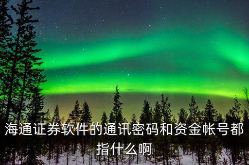 海通通訊密碼是什么，海通證券里的通訊密碼是什么