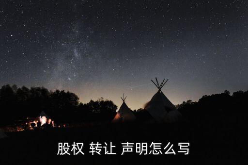 股權(quán) 轉(zhuǎn)讓 聲明怎么寫(xiě)