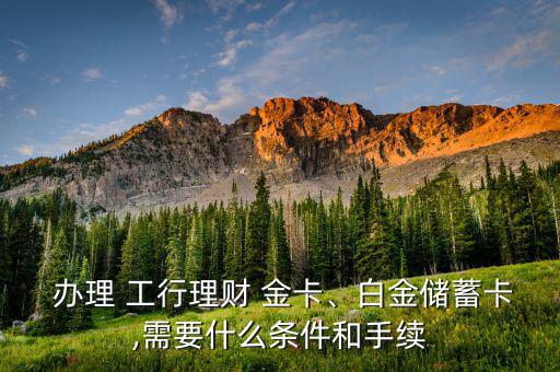  辦理 工行理財(cái) 金卡、白金儲(chǔ)蓄卡,需要什么條件和手續(xù)