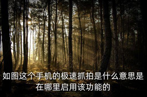 什么是戴維斯雙擊，如圖這個手機的極速抓拍是什么意思是在哪里啟用該功能的