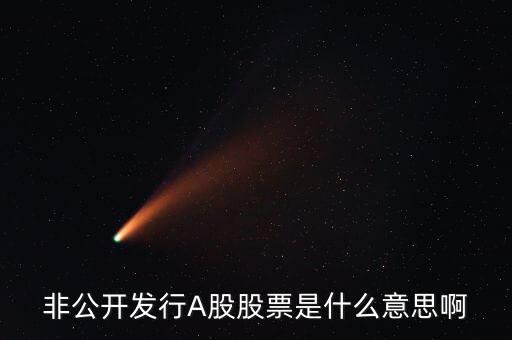 公司非公開發(fā)行股票是什么意思，非公開發(fā)行A股股票是什么意思啊