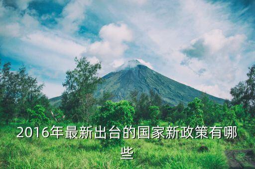 2016年什么新政策，2016年國家有什么新政策