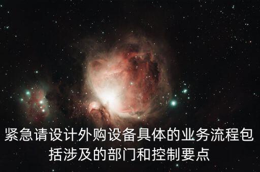 空管局的技術(shù)部設(shè)備監(jiān)控與協(xié)調(diào)是做什么的，緊急請(qǐng)?jiān)O(shè)計(jì)外購設(shè)備具體的業(yè)務(wù)流程包括涉及的部門和控制要點(diǎn)