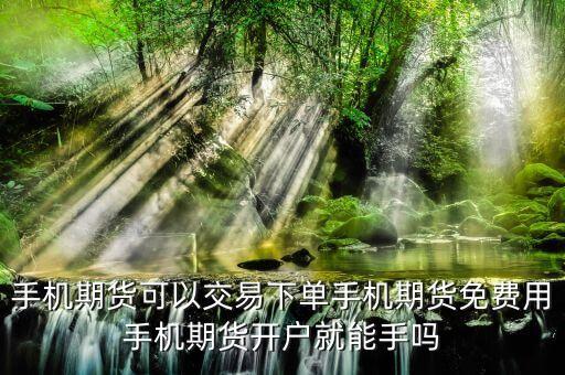 手機(jī)期貨可以交易下單手機(jī)期貨免費(fèi)用手機(jī)期貨開(kāi)戶(hù)就能手嗎