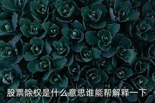 股票走勢(shì)圖除權(quán)是什么意思，股票除權(quán)是什么意思