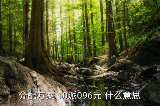 南方軸承分配方案是什么，分配方案 10派096元 什么意思