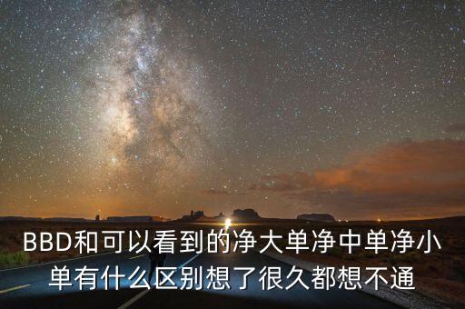 凈大單凈中單是什么，BBD和可以看到的凈大單凈中單凈小單有什么區(qū)別想了很久都想不通
