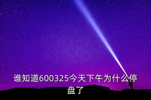 600325為什么停牌，600252為何又停牌