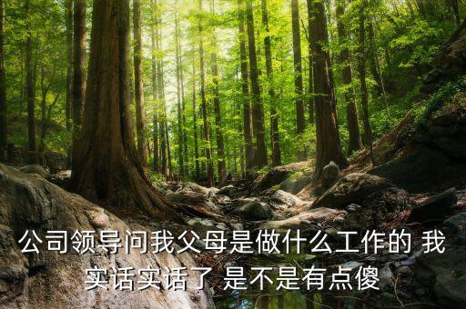 公司問父母是做什么的，公司領導問我父母是做什么工作的 我實話實話了 是不是有點傻