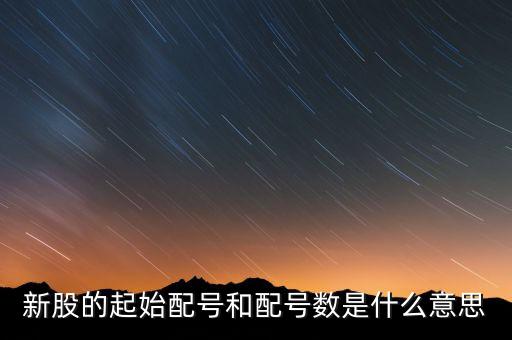 新股申購(gòu)起始配號(hào)是什么意思，新股起始配號(hào)是什么意思配號(hào)21是什么意思