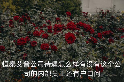 恒泰艾普公司待遇怎么樣有沒(méi)有這個(gè)公司的內(nèi)部員工還有戶(hù)口問(wèn)