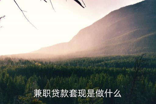 仁仁分期的兼職是什么，兼職貸款套現(xiàn)是做什么