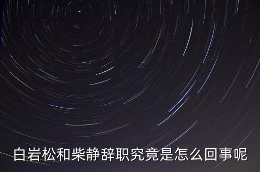 柴靜為什么辭職，白巖松和柴靜辭職究竟是怎么回事呢
