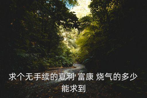 夏利安天然氣管需要什么手續(xù)嗎，求個無手續(xù)的夏利 富康 燒氣的多少能求到