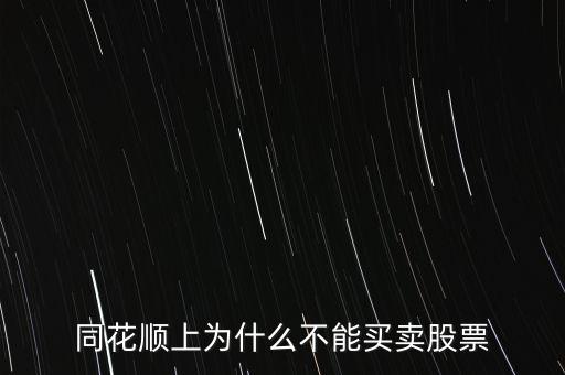 同花順上為什么不能買(mǎi)賣股票