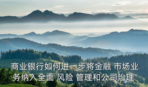 商業(yè)銀行市場風(fēng)險(xiǎn)管理辦法