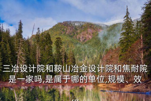 三冶設(shè)計院和鞍山冶金設(shè)計院和焦耐院是一家嗎,是屬于哪的單位,規(guī)模、效...